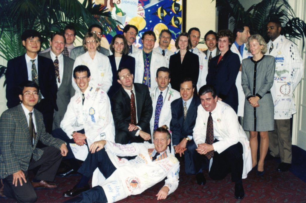 Group photo from the White Coat Society Dinner in November, 1997